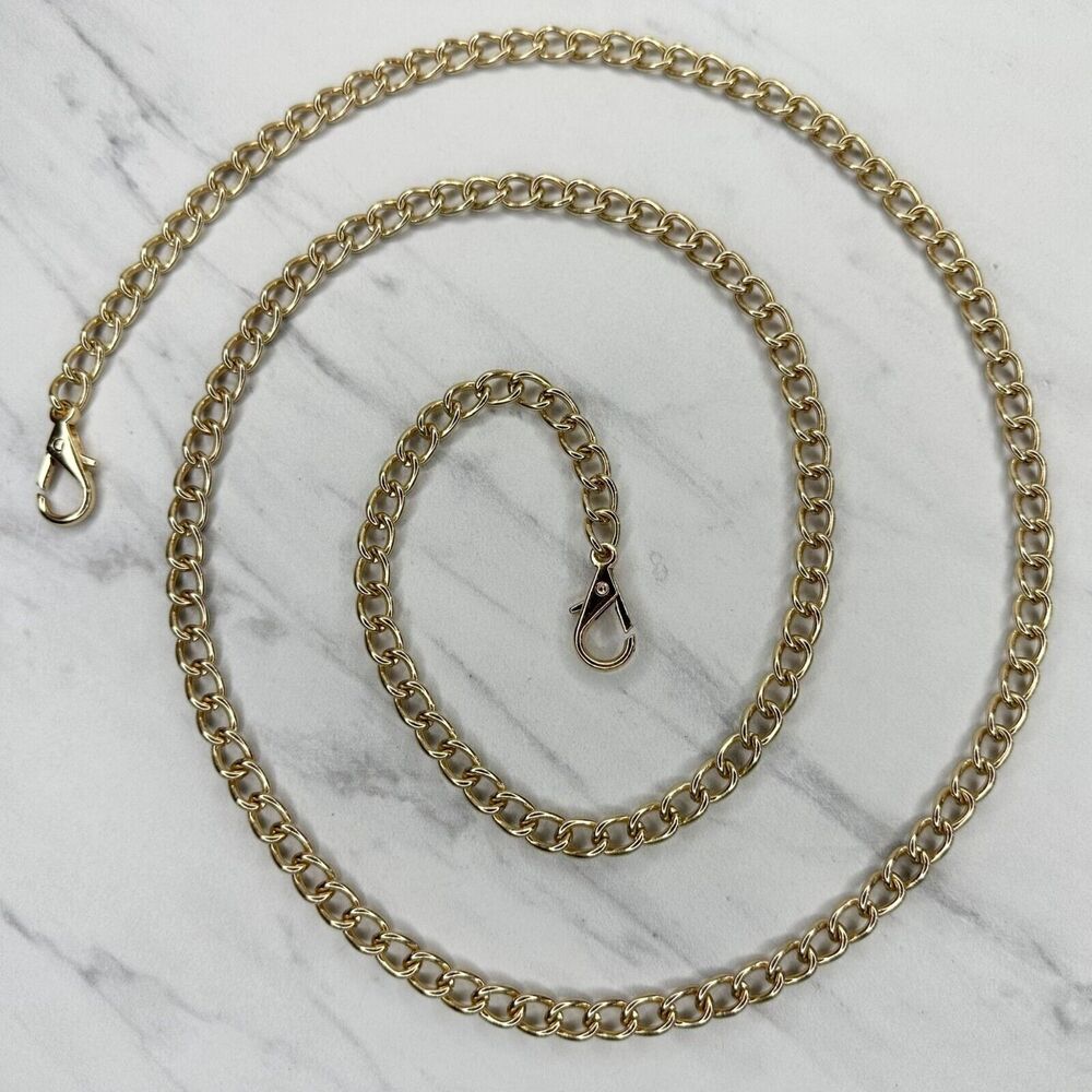Gold Tone Chain Purse Replacement Strap 46" Crossbody ✨